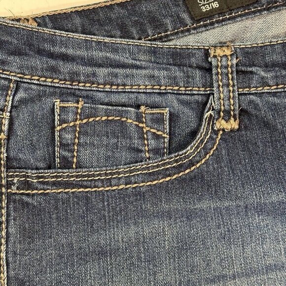 NINE WEST Jeans Missy Sz. 16 Average Dark Blue Embellished Embroidered Flared - Picture 4 of 16